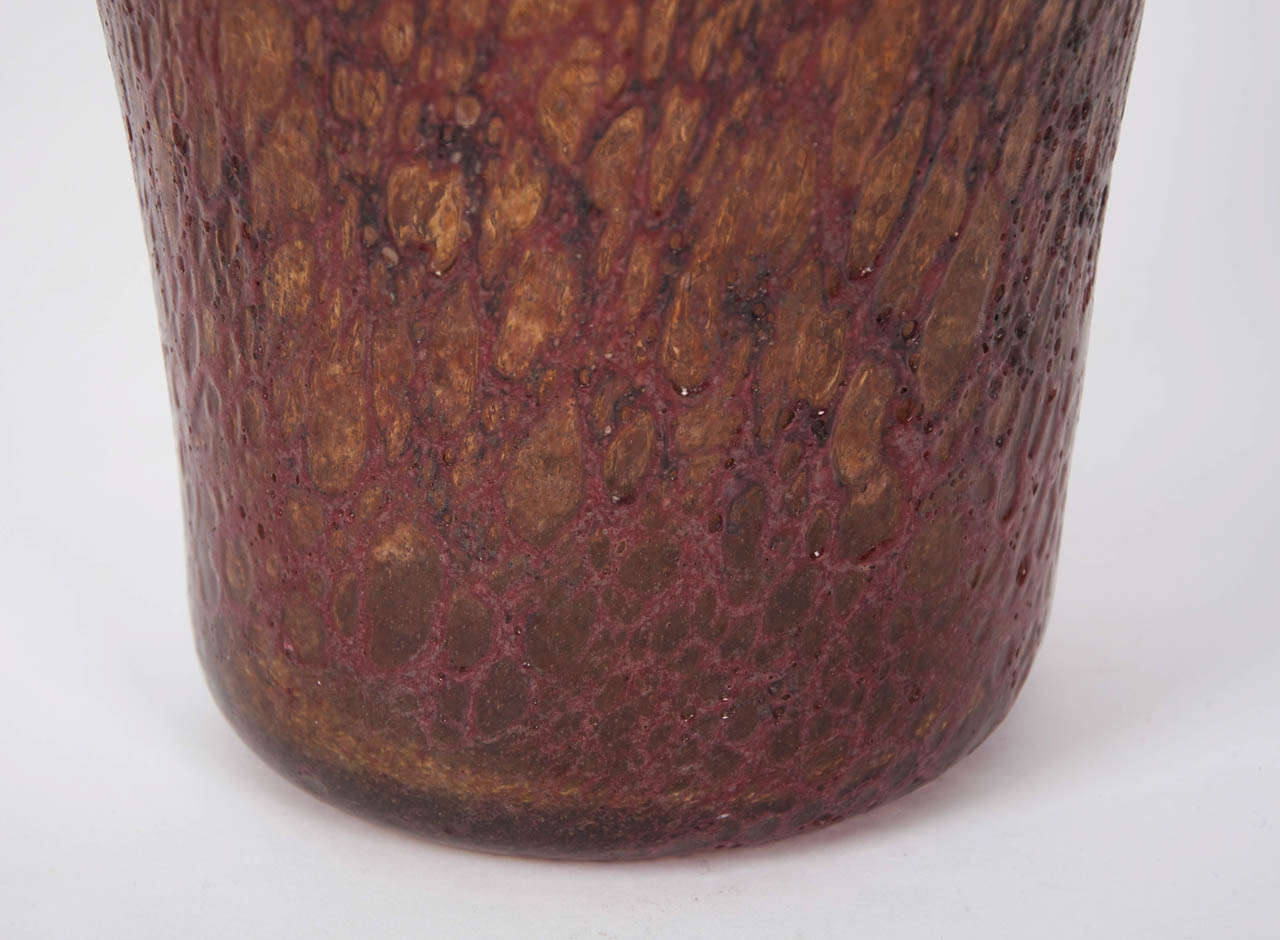 Other Large Stourbridge Mesh Pattern Glass Vase by Stevens and Williams, 1920's For Sale